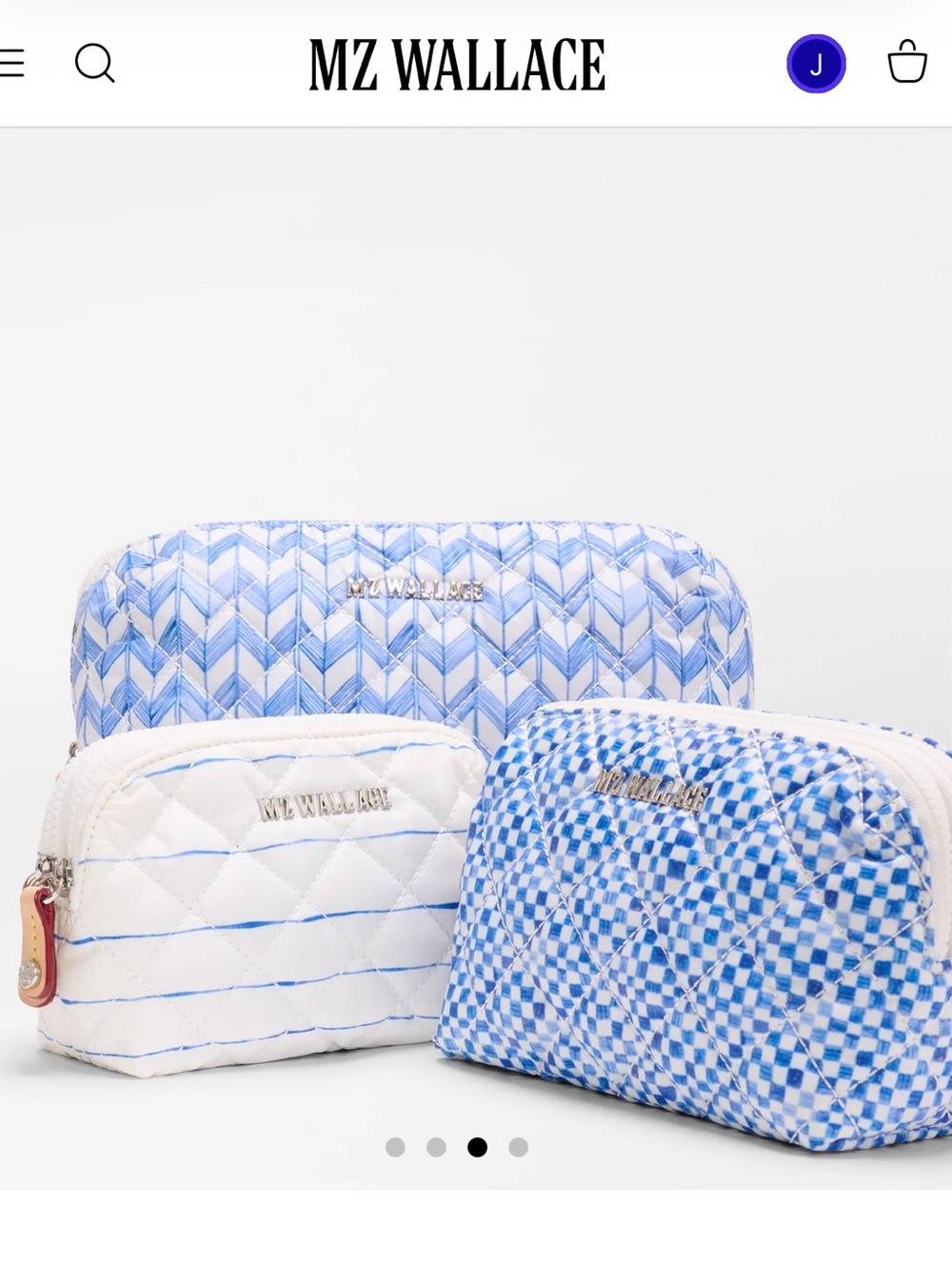 MZ Wallace Porcelain Blue/Multi Double Zip Cosmetic Bundle - Picture 3 of 16